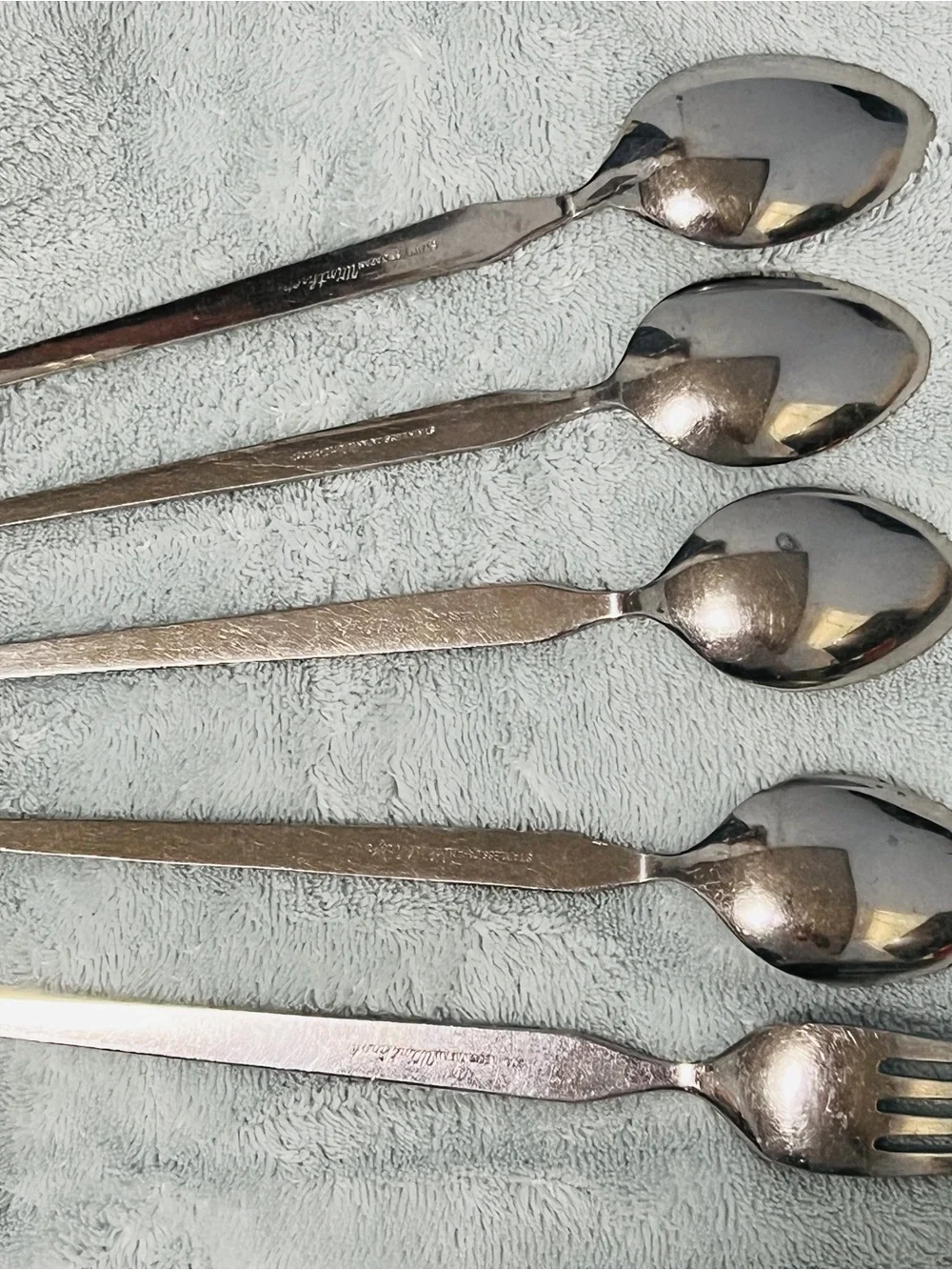 Vintage Stanley Roberts Winthrop Stainless Flatware Japan 4 Spoons 1 Fork